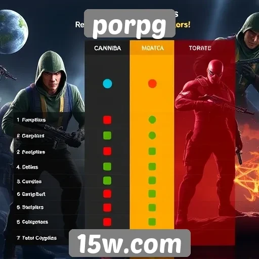 Comparativo entre jogos disponíveis no porpg